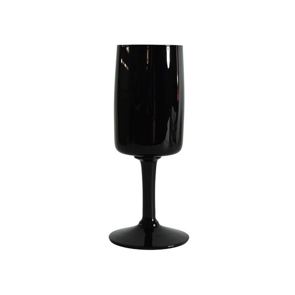 4 Swedish Black Crystal Wine Glasses Bjorkshult Scan by Hans Christian Wagner - Picture 2 of 15